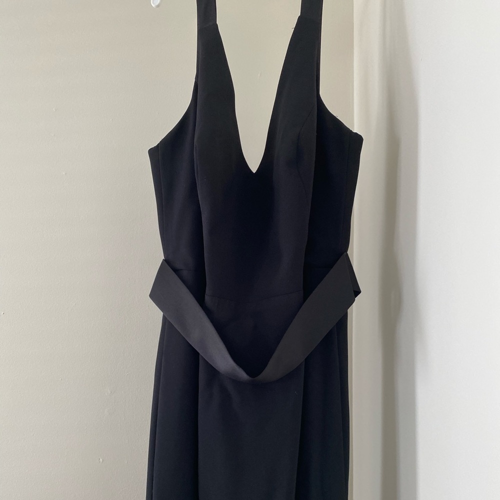 Elegant black gown with open back details